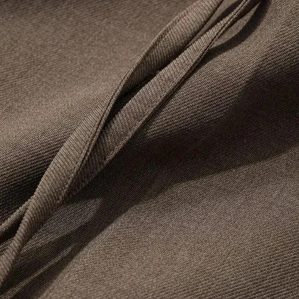 Brown Elegant Women's Loose Wide Leg Tie Pants - Picture 6 of 9